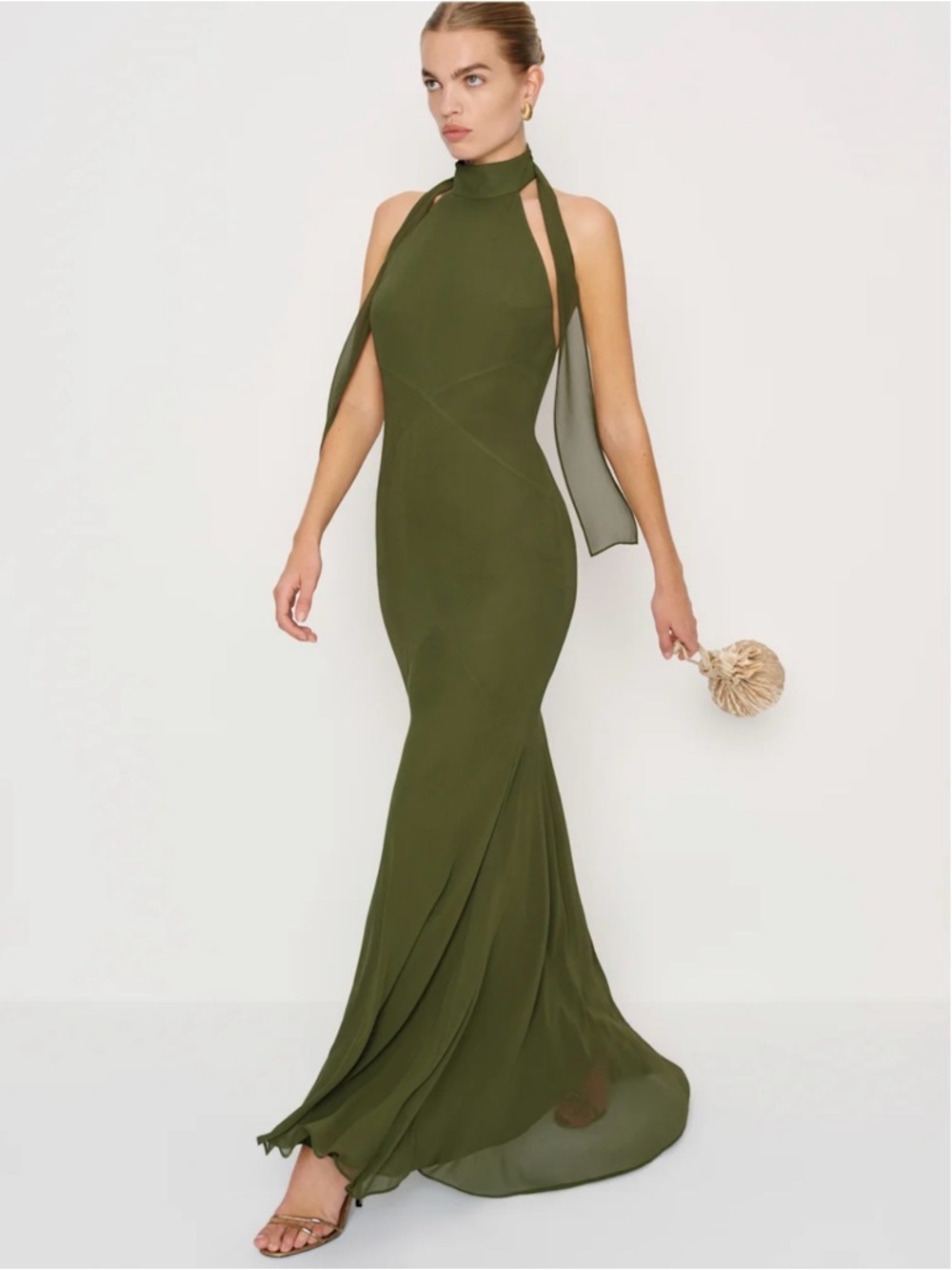 REFORMATION Shanelle Dress in Olive 4